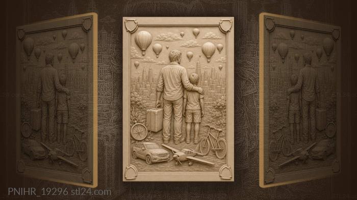 Father and son travel dreams 3d STL model