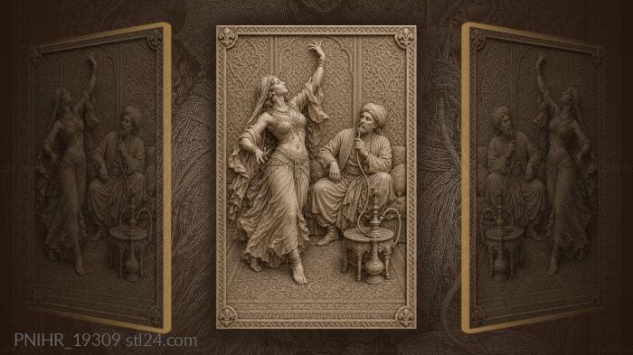 Palm raised skyward before bearded watcher 3d STL model