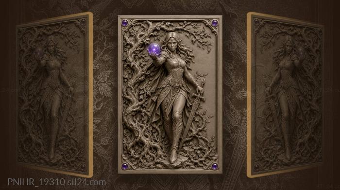 Elven warrior with magic orb 3d STL model