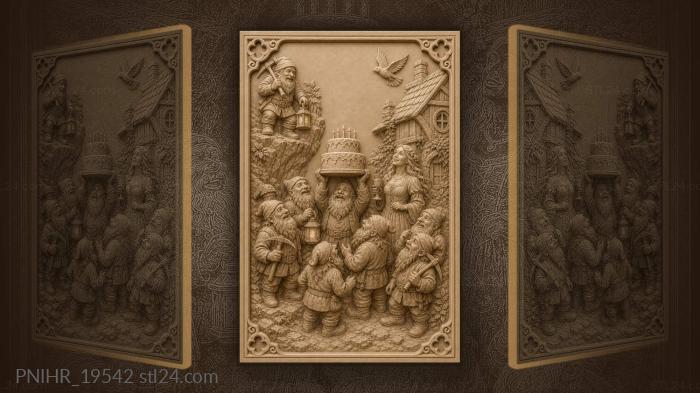 Dwarves birthday feast with maiden 3d STL model