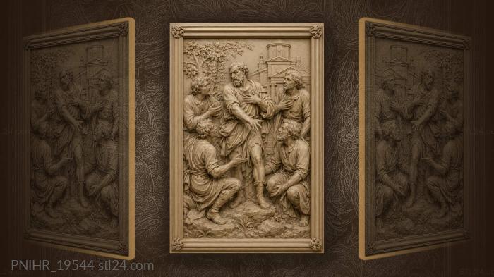 Men arguing outside the old house 3d STL model