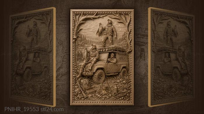 Three men riding out in a jeep 3d STL model