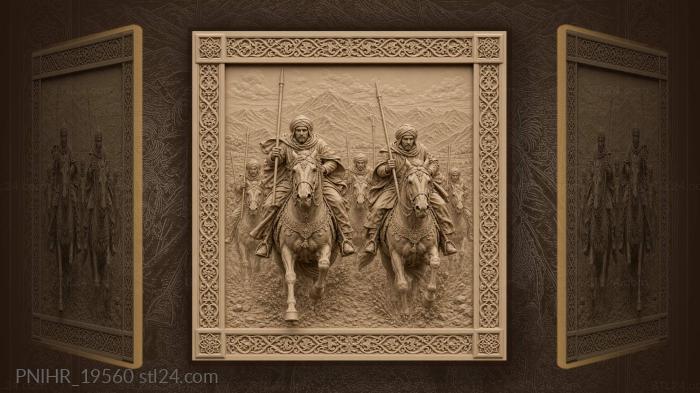 Moroccan riders charging with long spears 3d STL model