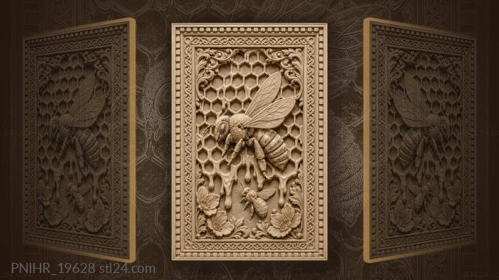 Bee flying over the dripping honey 3d STL model