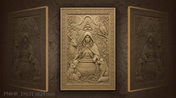 Witchs cauldron woodland magic scene 3d STL model