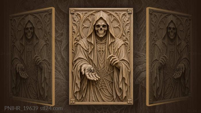 Death holding out a palm with a spider 3d STL model