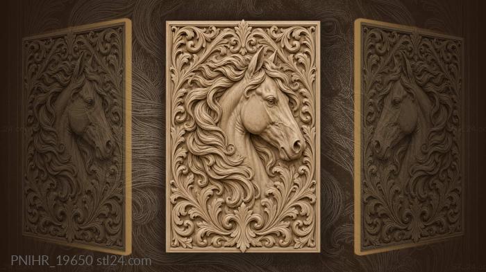 Horse head wrapped in swirling mane 3d STL model