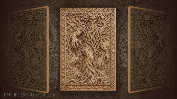 Root man grinning under sunburst rays 3d STL model