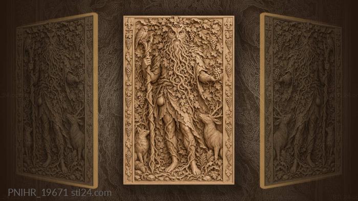 Owl eyes within a beard of roots 3d STL model