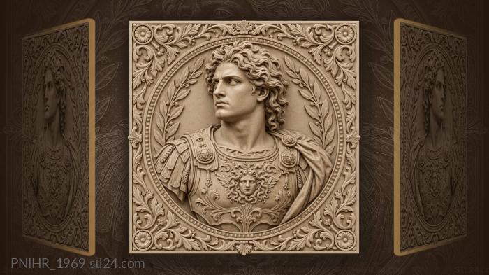 Alexander the great with medusa 3d STL model
