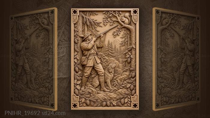 Squirrel watching the hunter from a branch 3d STL model