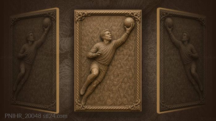Soccer player catching the ball 3d STL model