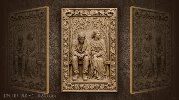 Quiet moment on autumn bench 3d STL model
