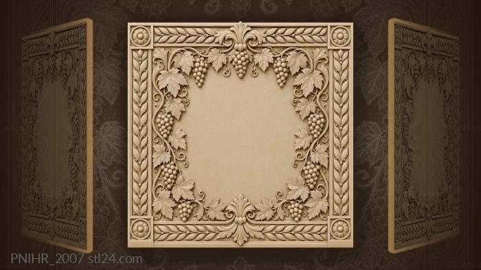 Empty centre framed by hanging grapes 3d STL model