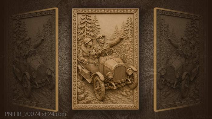 Dog in flying goggles beside the couple 3d STL model