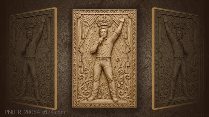 Singer with crown and lightning 3d STL model