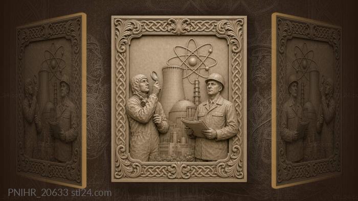 Atomic age industry professionals at work 3d STL model