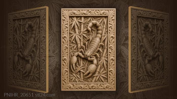 Bamboo stalks hide the scorpion 3d STL model