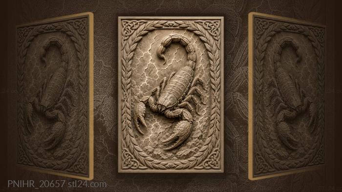 Scorpion with stormy laurel frame 3d STL model