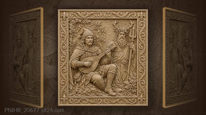 Bard with horned forest spirit 3d STL model