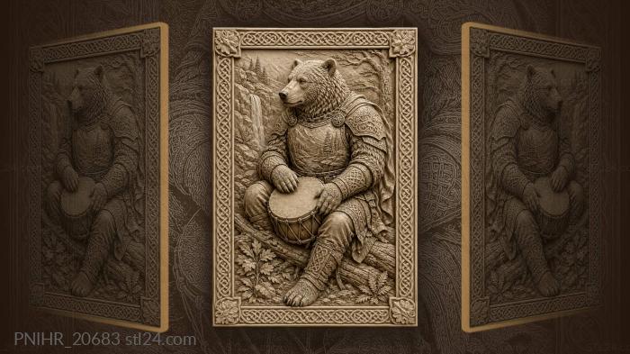 Small drum in the seated warrior 3d STL model