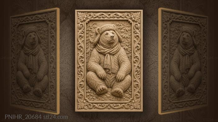 Wearing a fur hat and scarf 3d STL model