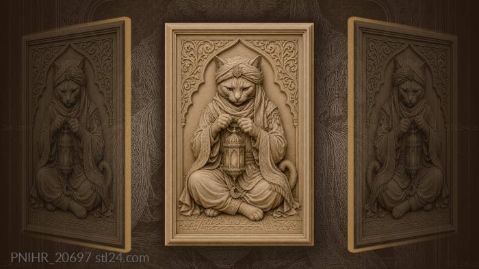 Lantern with a crescent in eastern dress 3d STL model