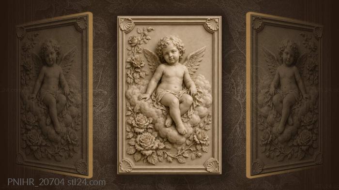 Angel on a rose cloud 3d STL model