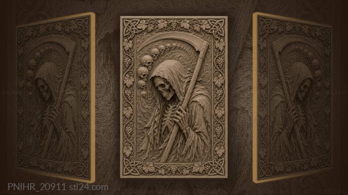 Grim reaper with skull procession 3d STL model