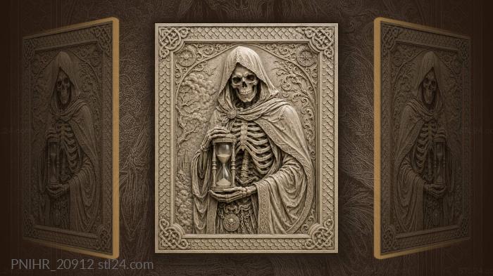 Grim reaper with hourglass time 3d STL model