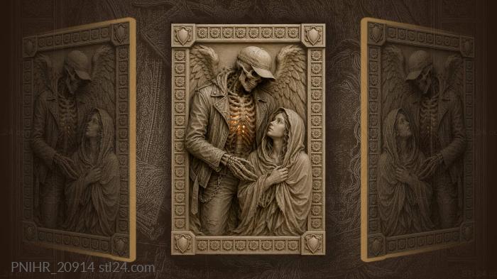 Winged guardian fiery embrace protection 3d STL model