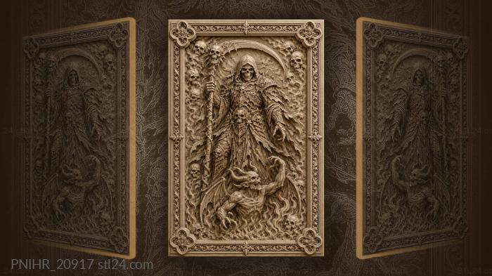 Death among rising demonic flames 3d STL model
