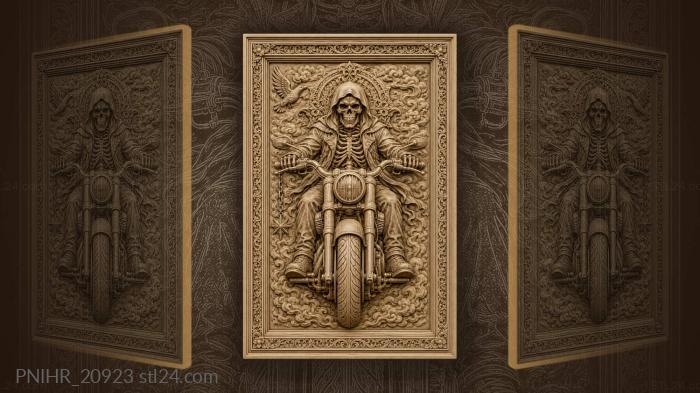 Grim rider motorcycle star pendant 3d STL model