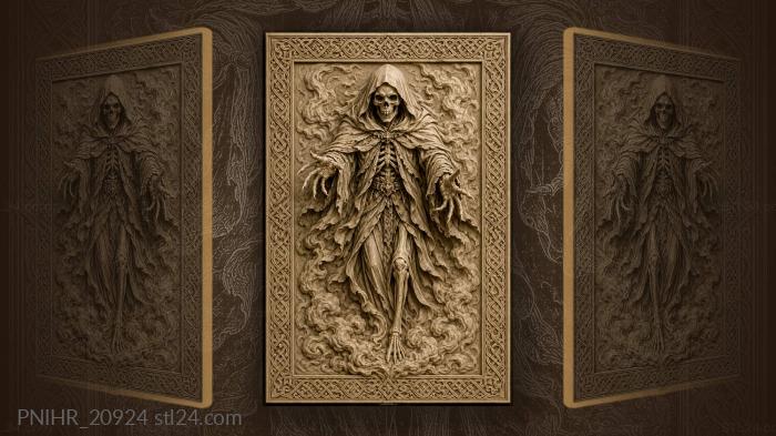 Cloaked skeleton with swirling mists 3d STL model