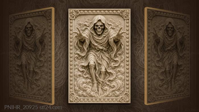 Grim reaper among swirling clouds 3d STL model