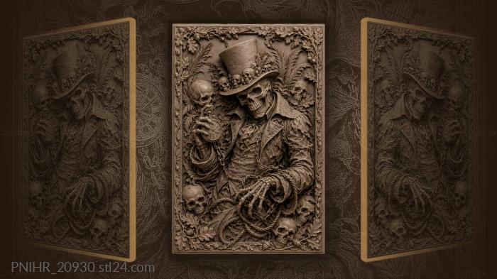 Skull top hat time keeper 3d STL model