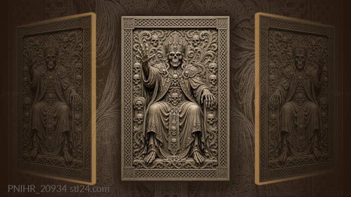 Skeletal king with skull motifs 3d STL model