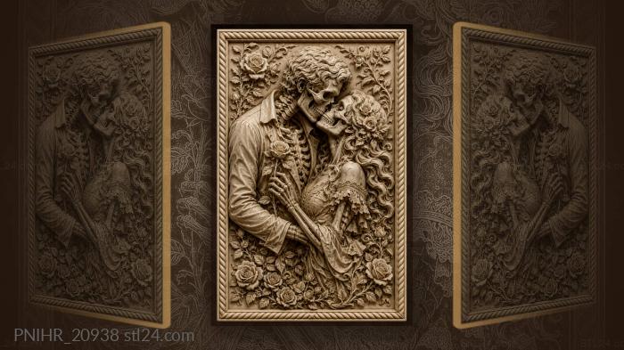 Eternal embrace of roses and thorns 3d STL model