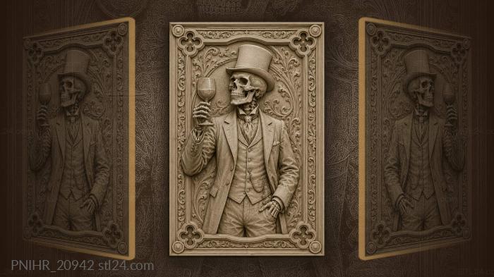Bony dandy raising his glass in a toast 3d STL model