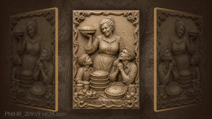 Grandma’s pies happy family gathering 3d STL model