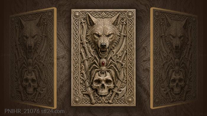 Wolf spider skull celtic design 3d STL model