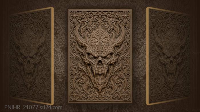 Demonic skull with swirling patterns 3d STL model