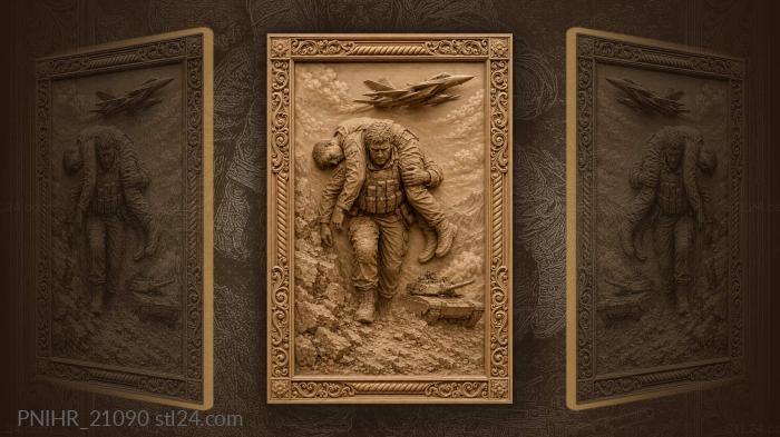 Soldier’s burden under wartime sky 3d STL model