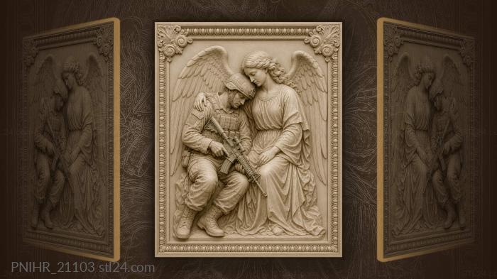 Soldier’s rest with guardian angel 3d STL model