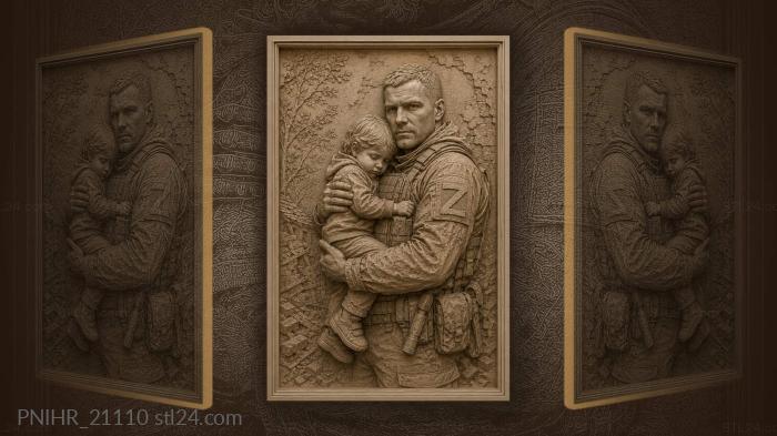 Soldier’s tender embrace homecoming hero 3d STL model