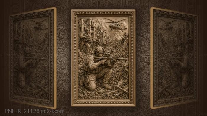 Urban warfare soldiers in action 3d STL model