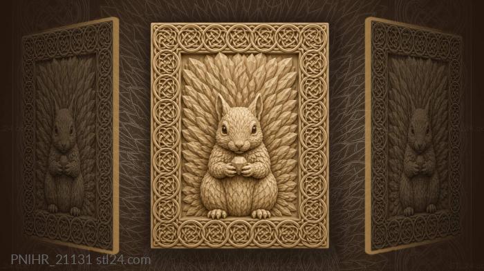 Squirrel with a precious stone 3d STL model