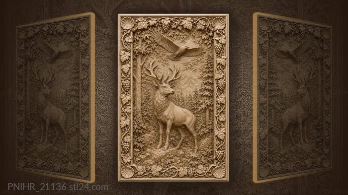 Majestic stag and soaring eagle 3d STL model