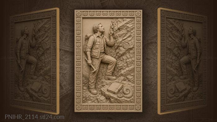 Prospector with pickaxe and magnifier 3d STL model
