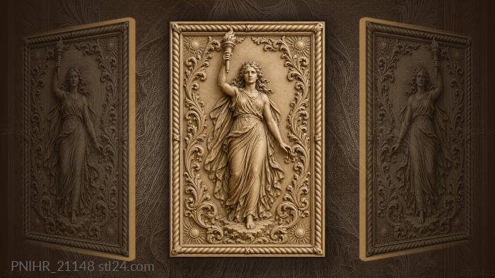Torch lifted high by the woman 3d STL model